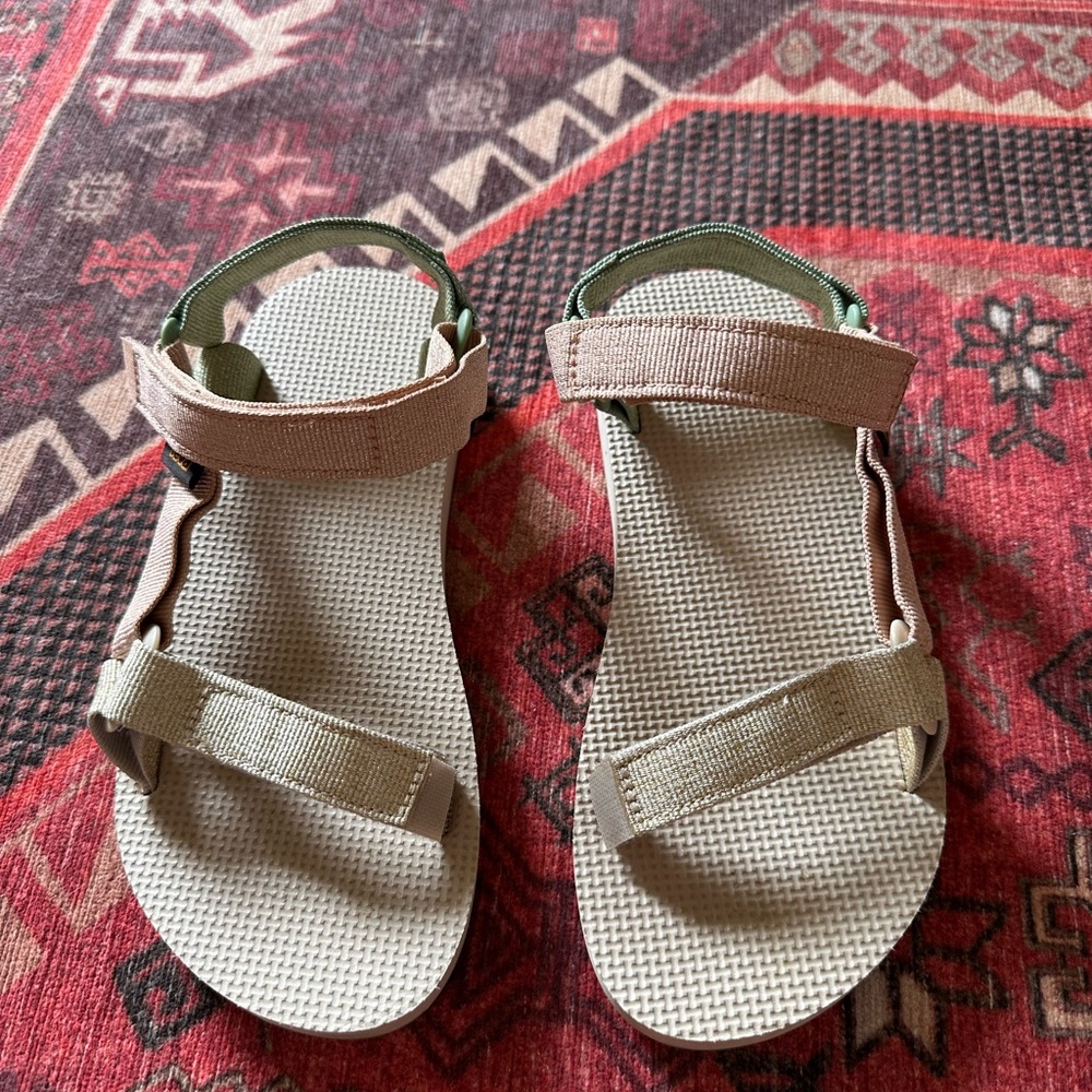 Teva Tan Sandals with Adjustable Straps and Textured Footbed